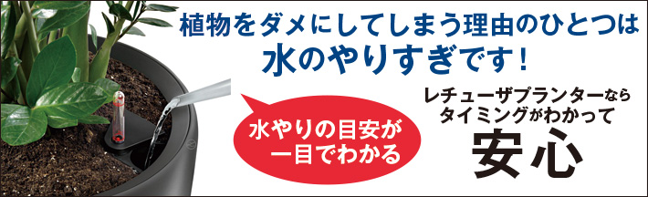 水やりのタイミングがわかるレチューザプランター