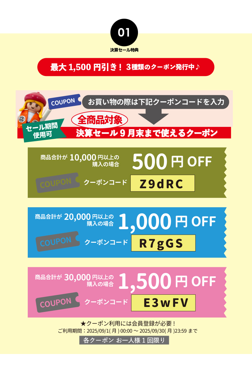 決算セールクーポン割引