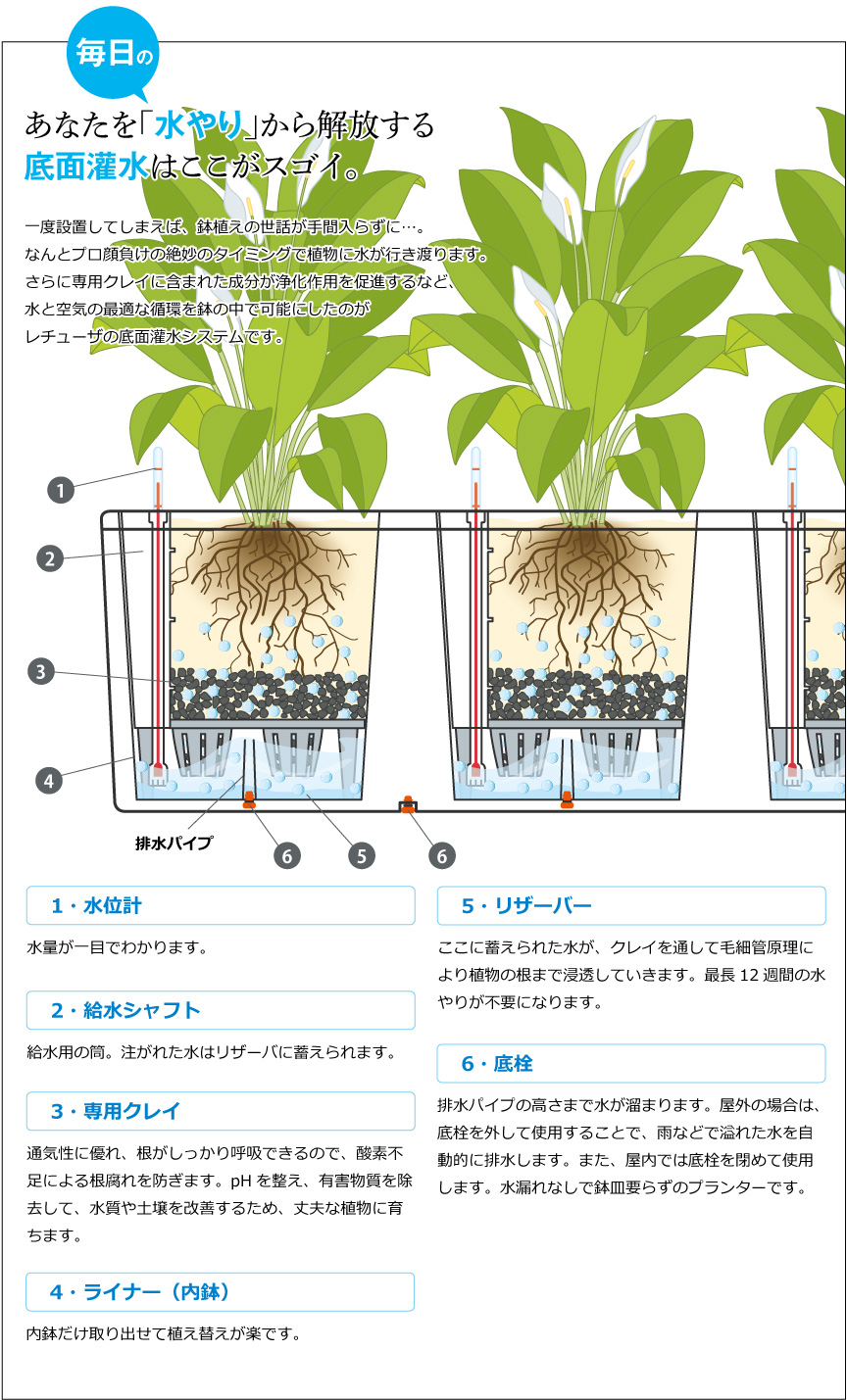 底面灌水はここがスゴイ。