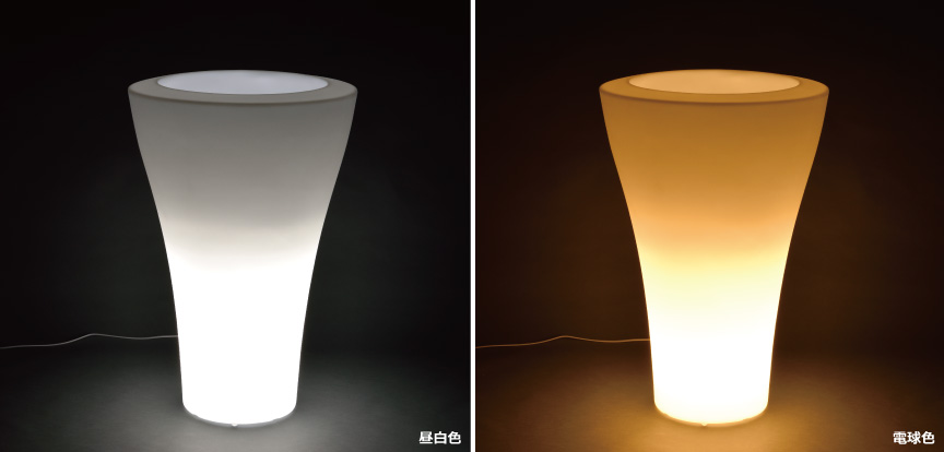 照明付きプランター ミングハイライト ライト付プランター屋外用 プラスチック製 光る植木鉢